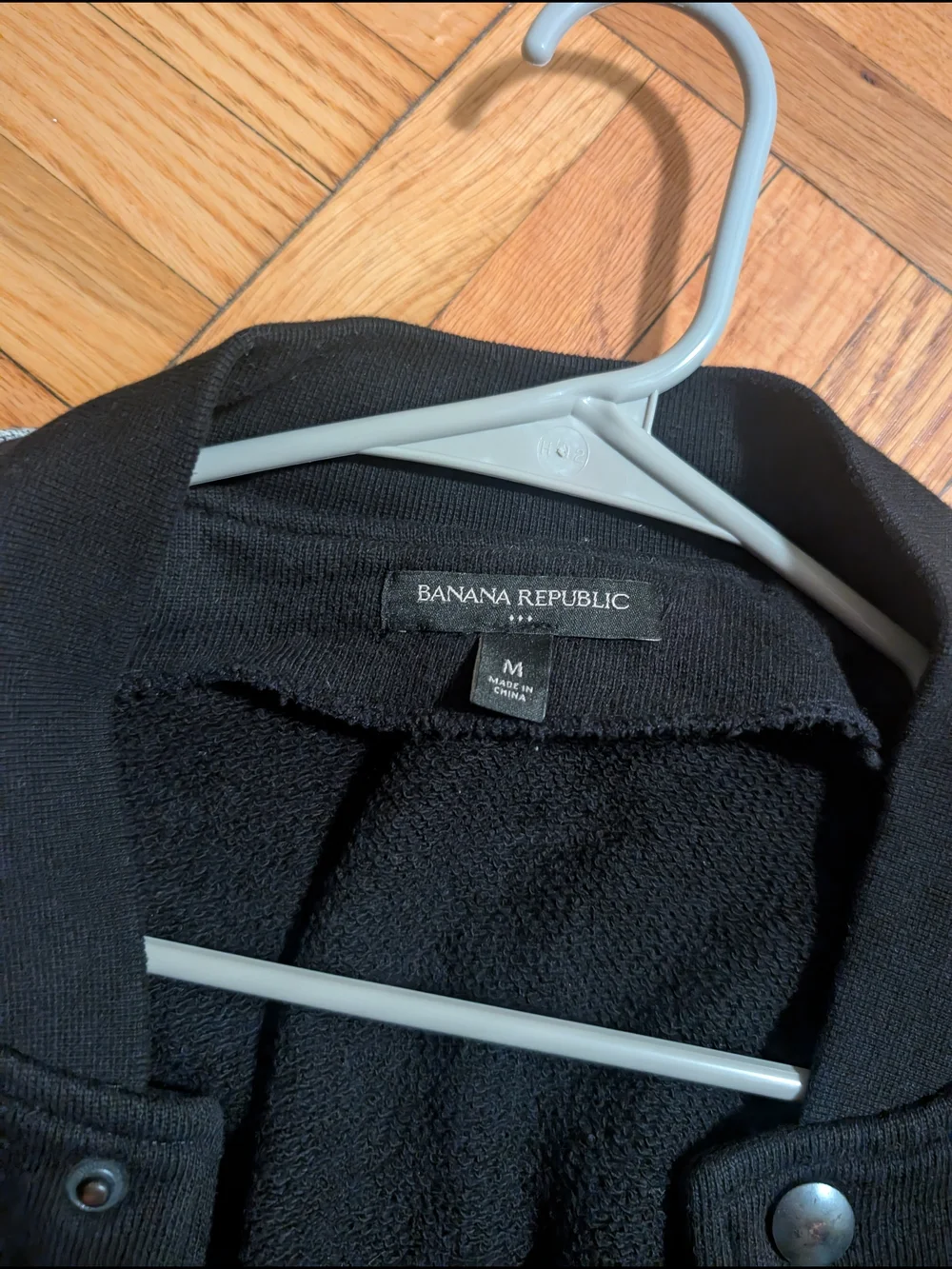 Banana Republic Black Bomber Jacket with Light Gray Sleeves
